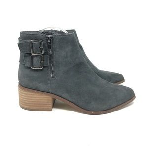 Bleecker And Bond Georgia Gray Suede Ankle Boots 7.5 Booties